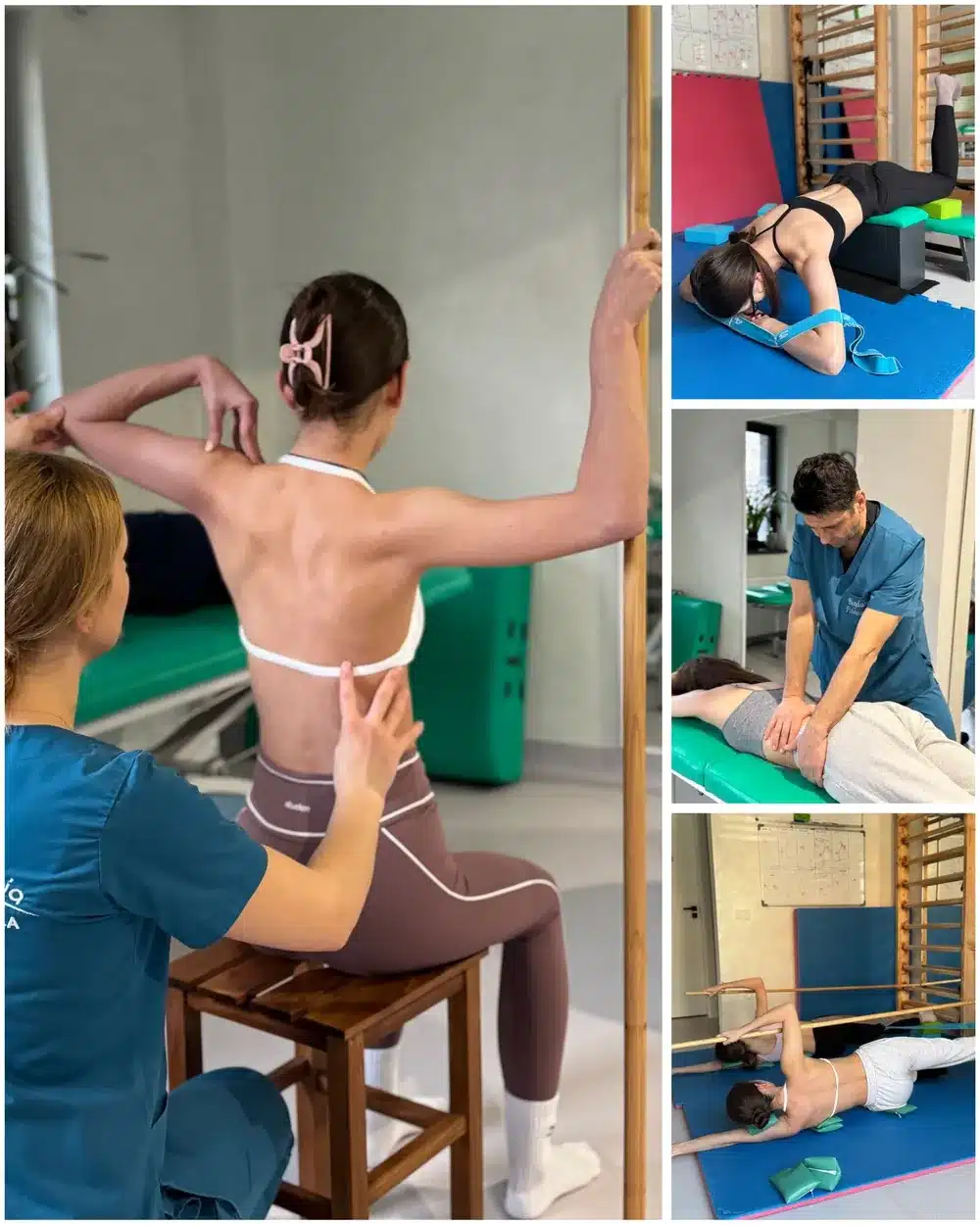 Colaj cu exerciții specifice Terapiei Schroth pentru corectarea posturii